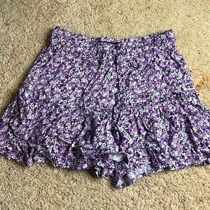 Xs Zara flower print lilac mini skirt